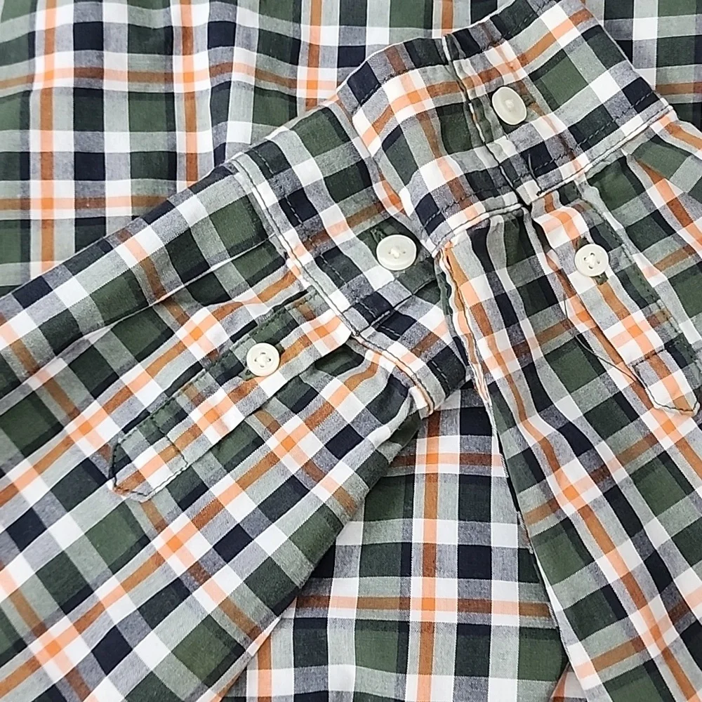 Gymboree Green & Orange Button Down Shirt